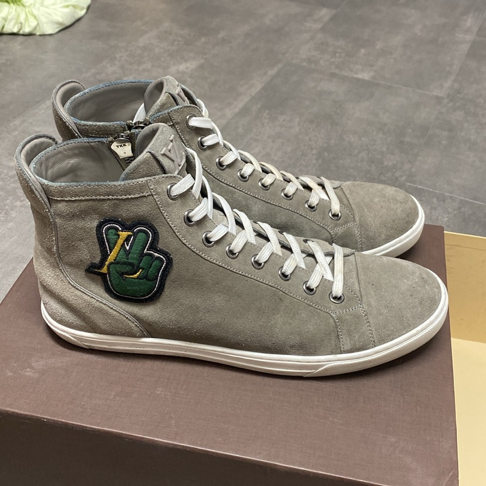 Authentic Louis Vuitton Hightop Suede Sneakers (BoyScout Collection) - Picture 4 of 8
